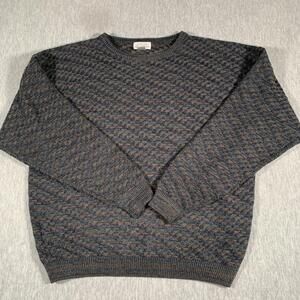 Gianfranco Ruffini Sweater Mens 2XL Multicolor Knit Textured Crewneck Pullover
